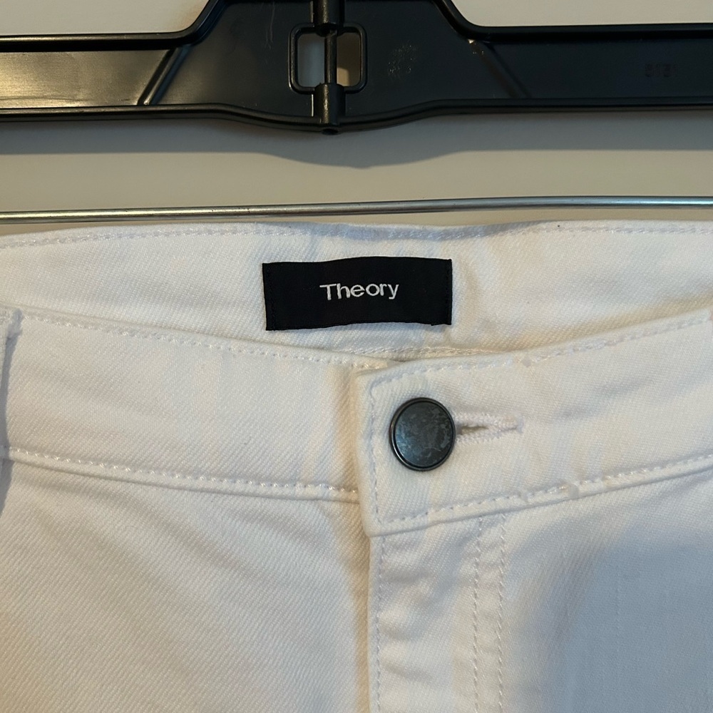 Theory White Denim Pants Size 31 - Picture 3 of 7